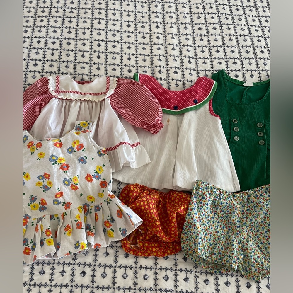 Vintage bundle baby girls outfits